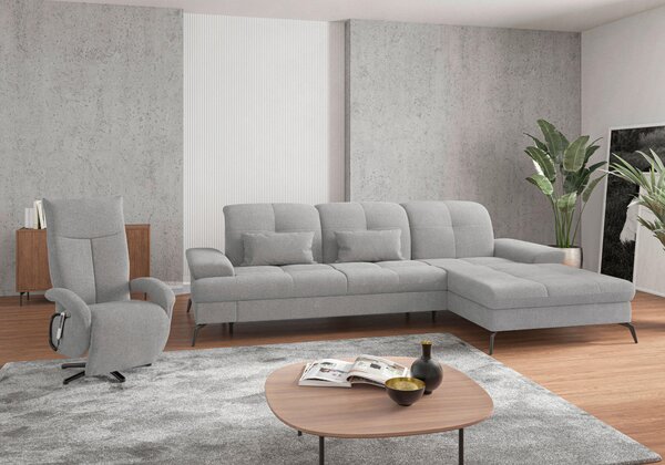 ROHOVÁ SEDAČKA, textil, světle šedá Sit & More - Sedací soupravy, Online Only