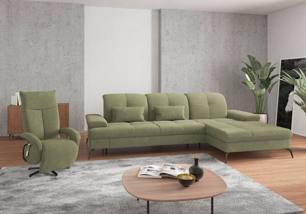ROHOVÁ SEDAČKA, textil, světle zelená Sit & More - Sedací soupravy, Online Only