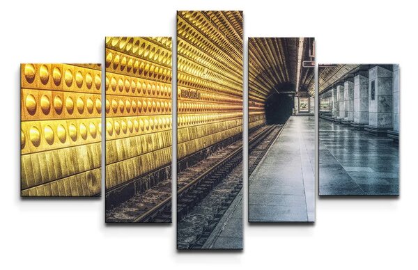 Sablio Obraz - 5-dílný Pražské metro - 125x90 cm