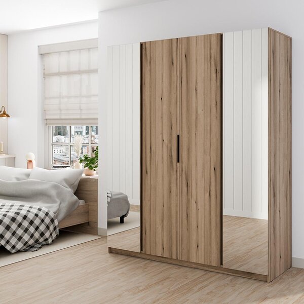 Šatní skříň KAJA 2LU 2F | 200 cm | se zrcadly | VYSOKÁ | evoke