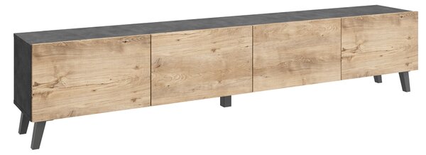 NÍZKÁ KOMODA, antracitová, barvy dubu košíčkatého, 190/40/32 cm P & B - TV stolky & komody pod TV, Online Only