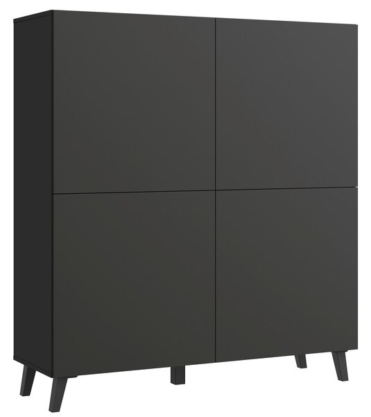 VYSOKÁ KOMODA, černá, 120/128/39 cm P & B - Online Only komody, Online Only