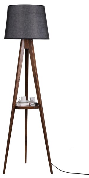 ASIR Stojací lampa LAMBADER černá ořech