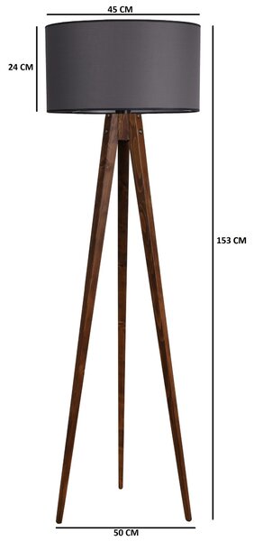 ASIR Stojací lampa LAMBADER ořech šedá