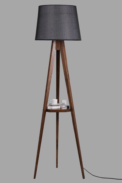 ASIR Stojací lampa LAMBADER černá ořech