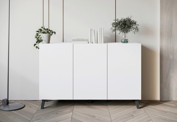 ŠIROKÁ KOMODA, bílá, 120/76/39 cm P & B - Online Only komody, Online Only