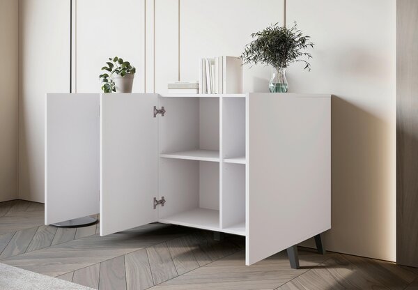 ŠIROKÁ KOMODA, bílá, 120/76/39 cm P & B - Online Only komody, Online Only