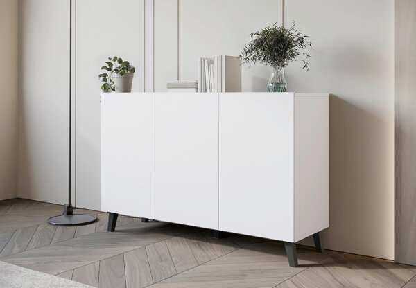 ŠIROKÁ KOMODA, bílá, 120/76/39 cm P & B - Online Only komody, Online Only