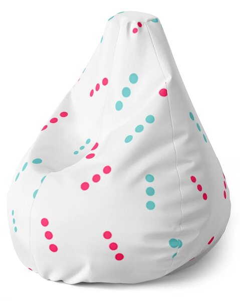 Sablio Sedací vak Pear Tečkované čárky - 70 x 95 x 15 cm