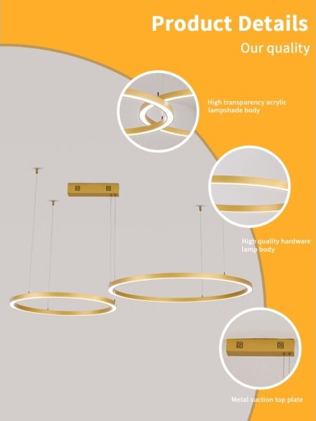 Immax NEO 07218L - LED Stmívatelný lustr FINO 93W/230V 60/80cm zlatá Tuya+DO