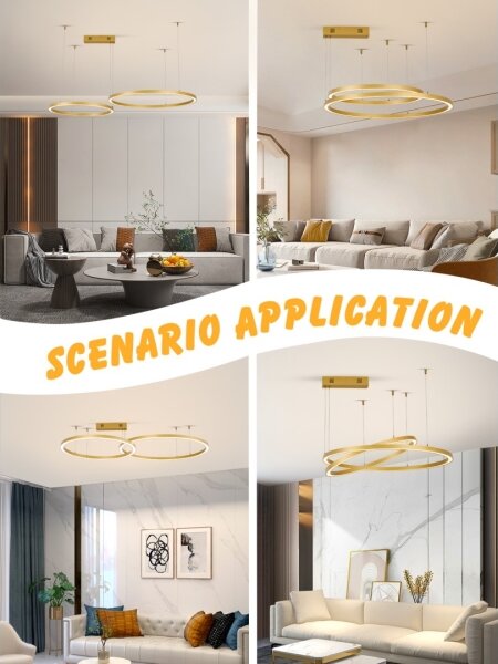 Immax NEO 07218L - LED Stmívatelný lustr FINO 93W/230V 60/80cm zlatá Tuya+DO