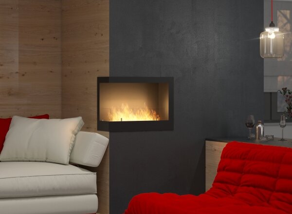 InFire - Rohový BIO krb 45x60 cm 3kW černá