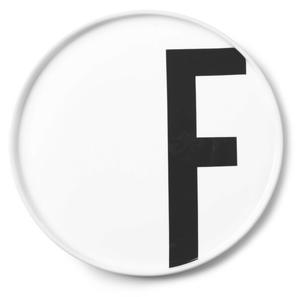Design Letters Talíř s písmenem F, white