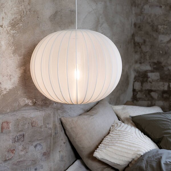 Markslöjd Závěsné světlo Florence, bílé, Ø 50 cm, nylon, stmívatelný, Bílá / opál, Obývací pokoj / jídelna, Textil / tkanina / hedvábí, Skandinávský, Koule