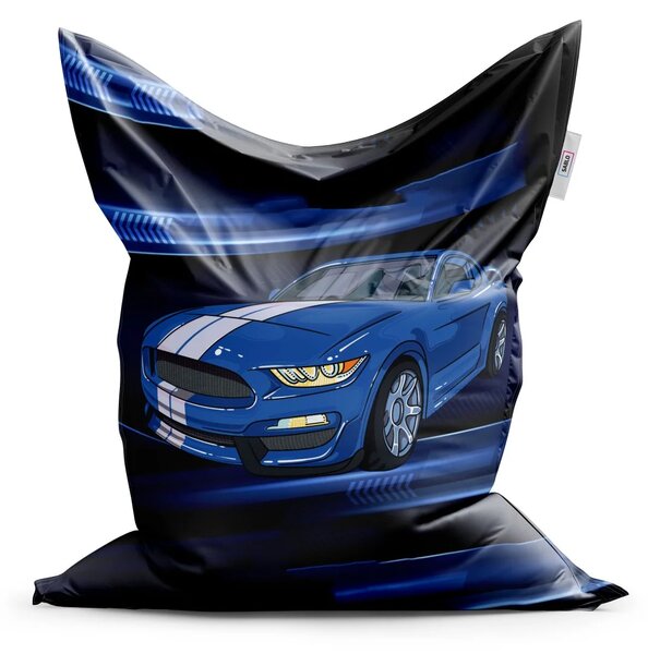 Sablio Sedací vak Mustang Modré pozadí s pruhy - 150x100 cm