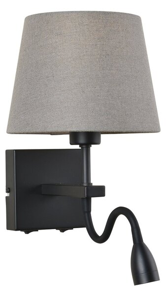 Italux WL-1122-2-BL-BM-RO-GR LED nástěnné svítidlo Norte 1x60W+3W | E27+LED | 350lm | 3000K - černá, šedá