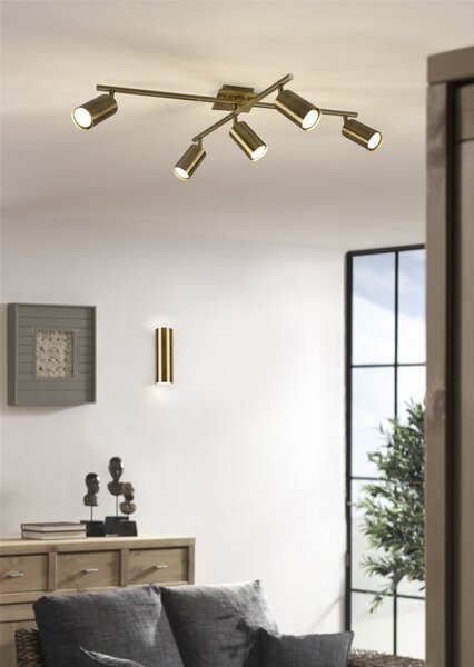 Trio 612400504 přisazené stropní svítidlo Marley 5x35W | GU10 - nastavitelné, mosaz
