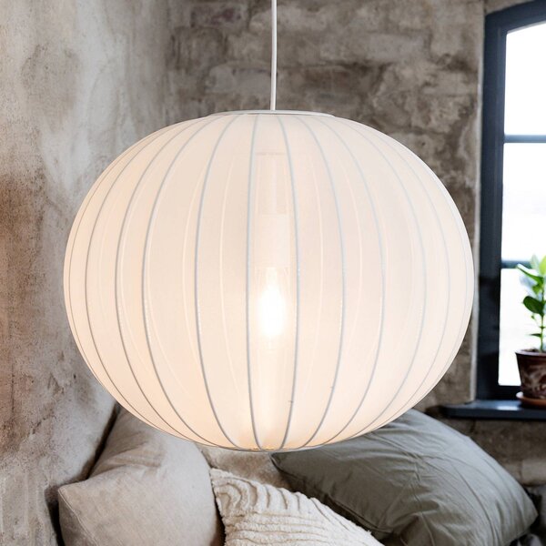 Markslöjd Závěsné světlo Florence, bílé, Ø 50 cm, nylon, stmívatelný, Bílá / opál, Obývací pokoj / jídelna, Textil / tkanina / hedvábí, Skandinávský, Koule