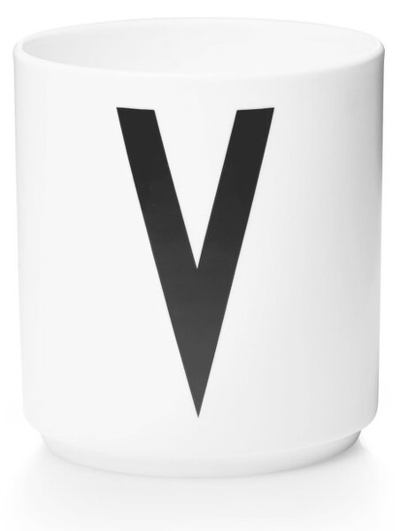 Design Letters Hrnek s písmenem V, white