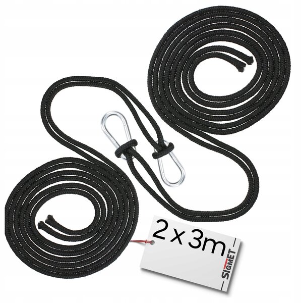 Sada pro zavěšení houpací sítě/houpačky s popruhy a montážními háky 2x3m