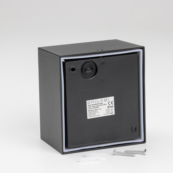Brilagi-LED Venkovní nástěnné svítidlo se senzorem TERNI LED/12W/230V černá IP44
