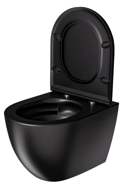 WC SET Geberit DuoFix s WC mísou Caneo, černá + tlačítko Delta 50, černá + izolační deska