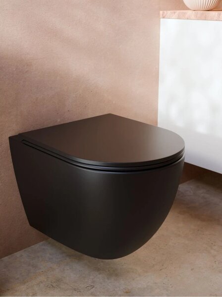 WC SET Geberit DuoFix s WC mísou Caneo, černá + tlačítko Delta 50, černá + izolační deska