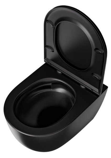 WC SET Geberit DuoFix s WC mísou Caneo, černá + tlačítko Delta 50, černá + izolační deska