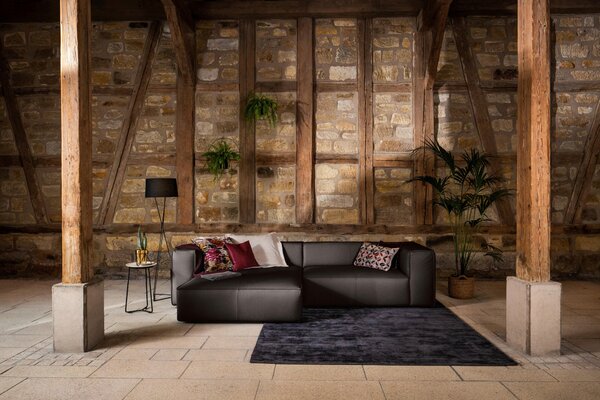 ROHOVÁ SEDAČKA, kůže, hnědá Chilliano - Kožené sedačky