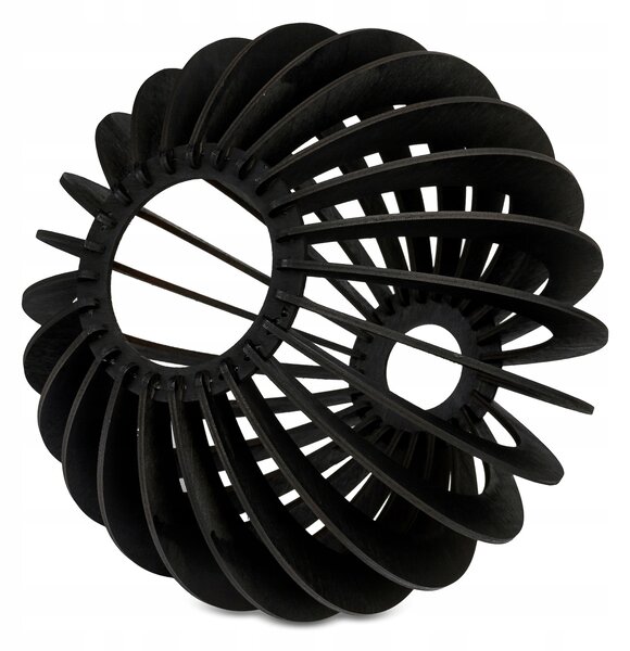 Stínidlo pro lustrovou lampu, dřevěná koule, černé