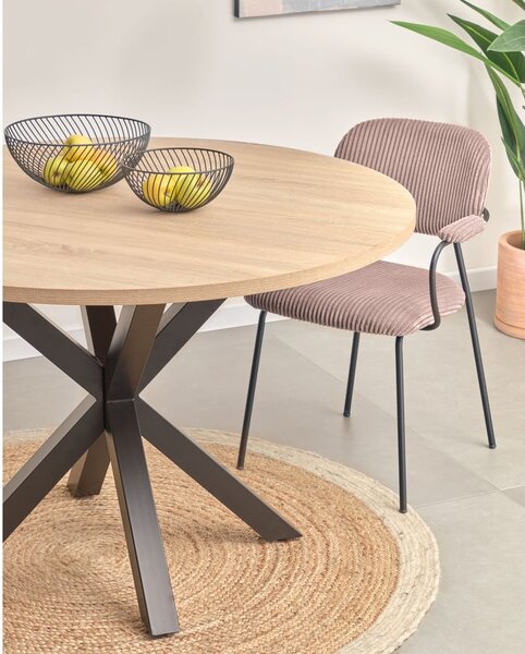 Kulatý jídelní stůl v černo-přírodní barvě ø 120 cm Argo – Kave Home
