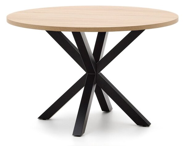 Kulatý jídelní stůl v černo-přírodní barvě ø 120 cm Argo – Kave Home