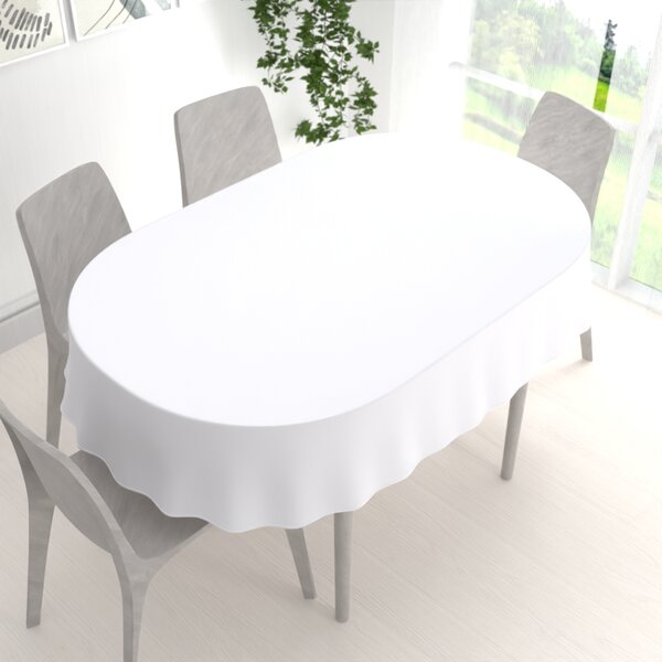 Biante Dekorační oválný ubrus Rongo RG-031 Studený bílý 100x140 cm