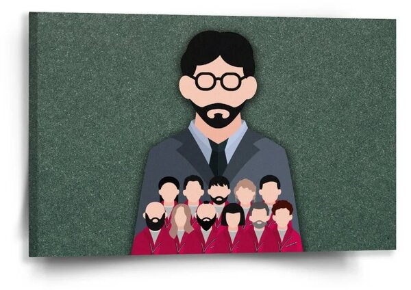 Sablio Obraz Money heist Profesor a jeho tým Zelená - 60x40 cm