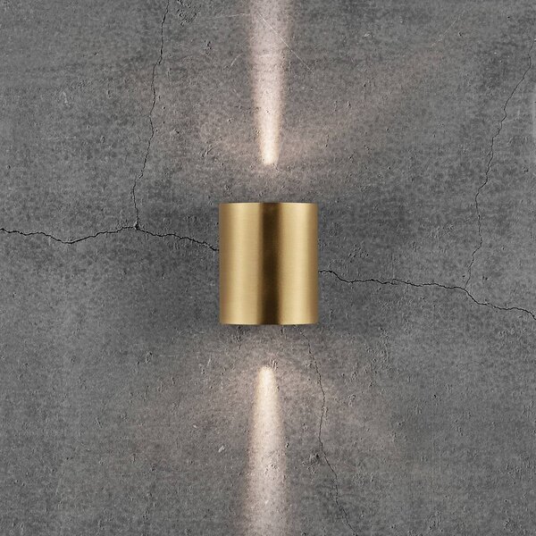 Nordlux LED venkovní nástěnné svítidlo Canto 2, 10 cm, mosaz, Mosaz / zlato, Hliník, Moderní