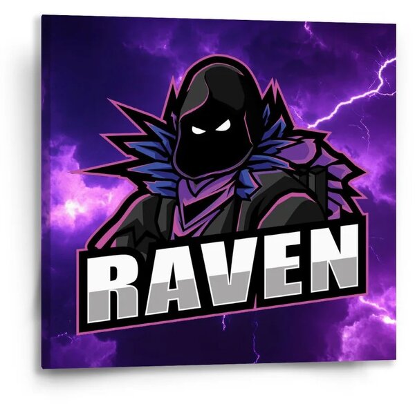 Sablio Obraz FORTNITE RAVEN Fialová bouře - 50x50 cm