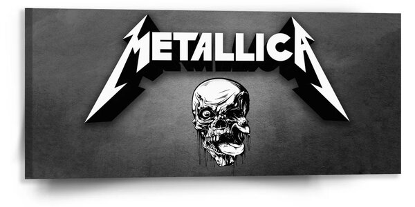 Sablio Obraz METALLICA Lebka Šedá - 110x50 cm