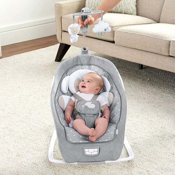 Ingenuity - Dětské houpátko s melodií CUDDLE LAMB 3xLR14