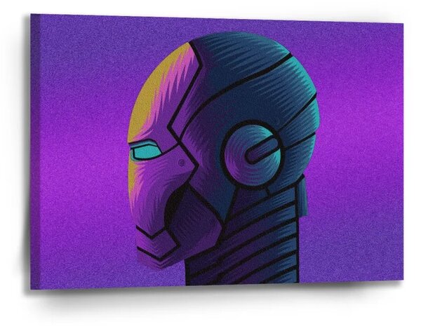 Sablio Obraz Iron Man Helma na fialové - 90x60 cm