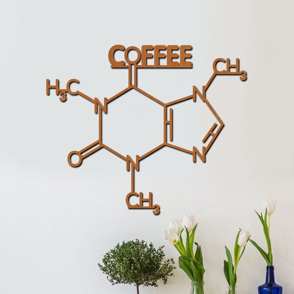 Dřevěný obraz COFFEE FORMULA | Rozměry (cm): 40x33 | Zvolte barvu dekoru: Ořech
