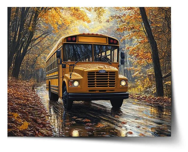 Sablio Plakát Žlutý školní autobus - 60x40 cm