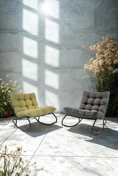 ZAHRADNÍ HOUPACÍ KŘESLO kov, textil Ambia Garden - Online Only zahradní nábytek, Online Only