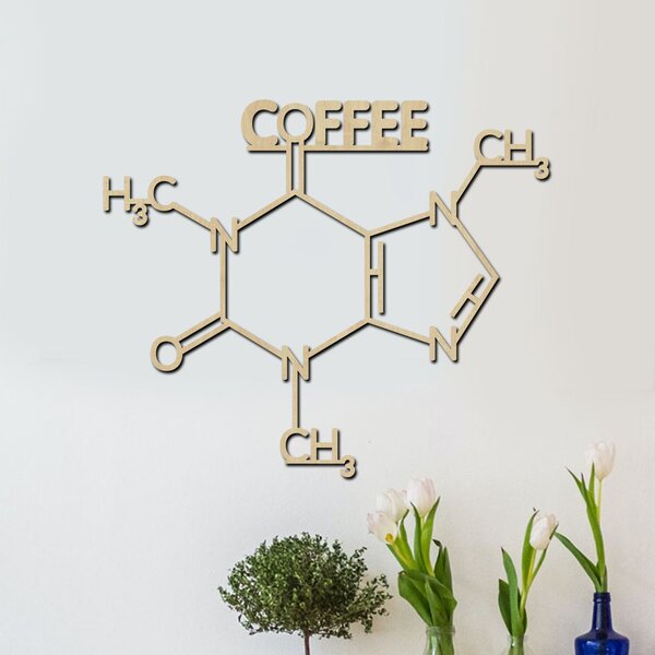 Dřevěný obraz COFFEE FORMULA | Rozměry (cm): 40x33 | Zvolte barvu dekoru: Ořech