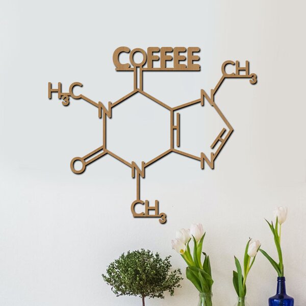Dřevěný obraz COFFEE FORMULA | Rozměry (cm): 40x33 | Zvolte barvu dekoru: Ořech