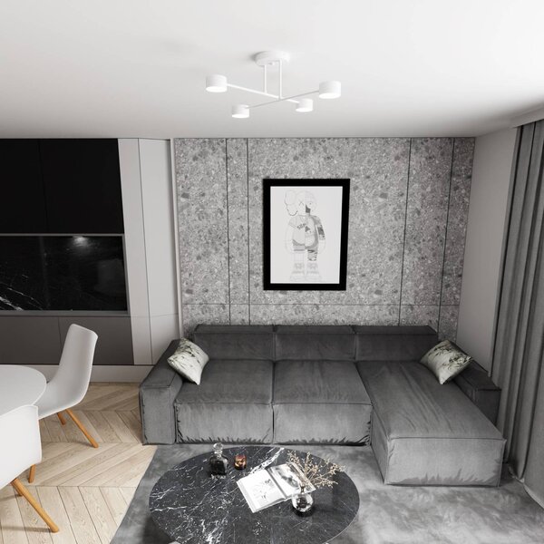 EMIBIG LIGHTING Stropní světlo Modus 4, ocel, čtyřramenné, GX53, bílé, stmívatelný, Bílá / opál, Obývací pokoj / jídelna, kov, Moderní