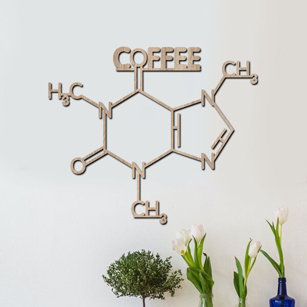 Dřevěný obraz COFFEE FORMULA | Rozměry (cm): 40x33 | Zvolte barvu dekoru: Ořech