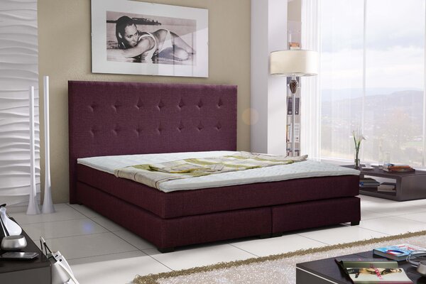 Kontinentální postel 160 cm Caserta (fialová) (s matracemi). 616173