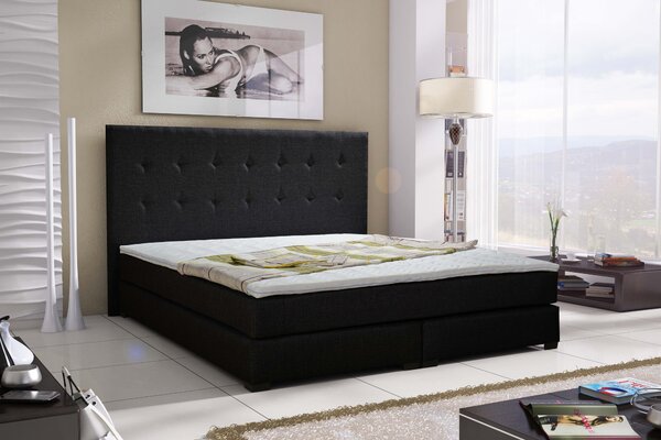 Kontinentální postel 140 cm Caserta (černá) (s matracemi). 616175