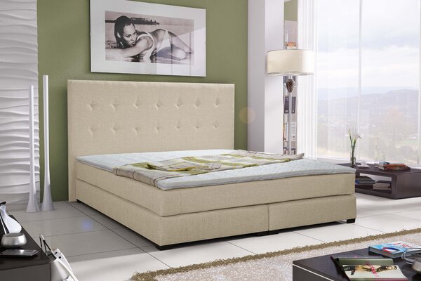Kontinentální postel 140 cm Caserta (bílá) (s matracemi). 616178