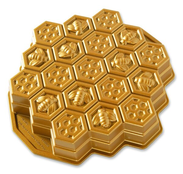 Nordic Ware Forma na bábovku včelí plástev, 28 x 30 cm, zlatá 85477